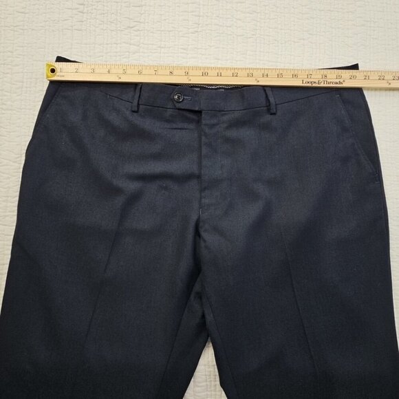 Tommy Hilfiger Dress Pants Men's 42x30 Navy Blue Modern Flex Stretch Chambray - Picture 4 of 14